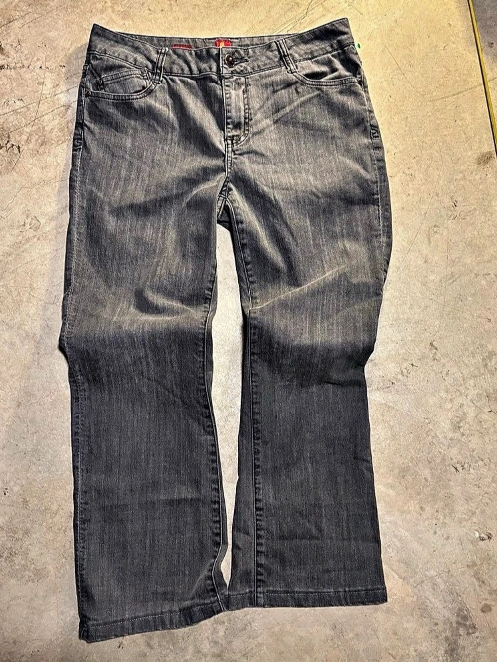 Oohlala bootcut size 12 Embellished Jeans in Gray